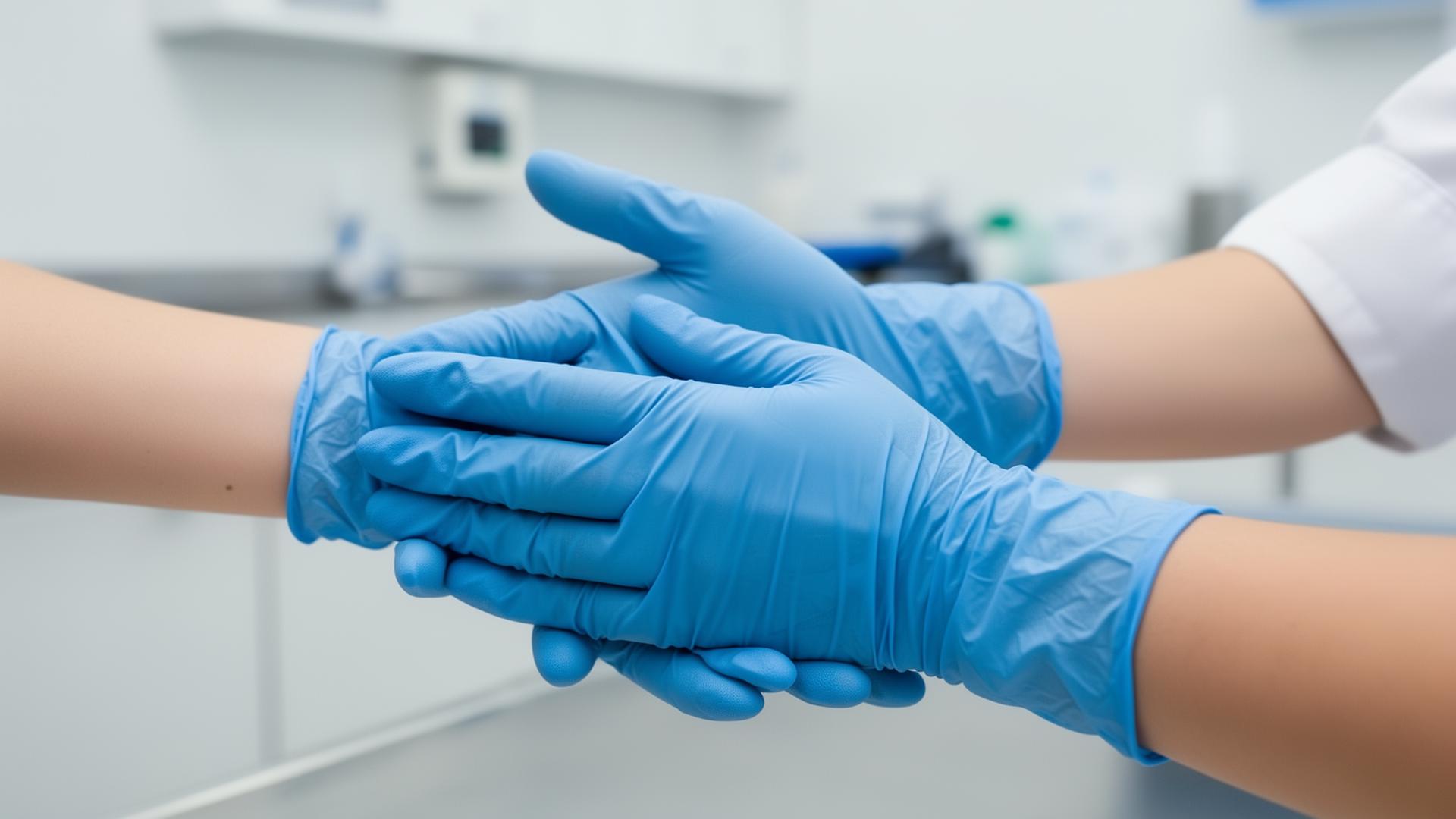 nitrile gloves contain latex? in veterinary examination and biodegradable exam gloves setting